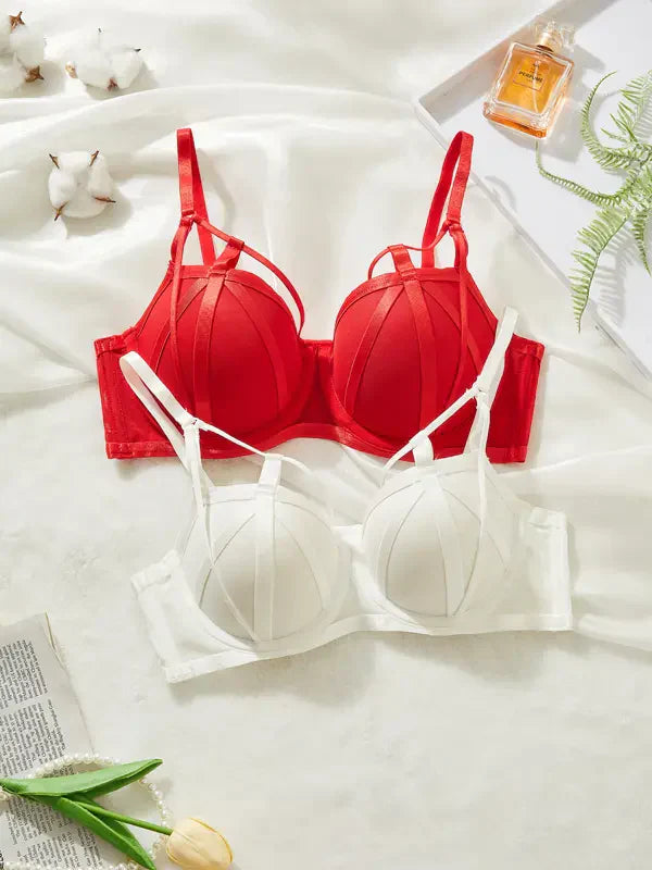 Women Lace Underwear Push Up Hollow Out Bra Set Classic Bandage Lingerie