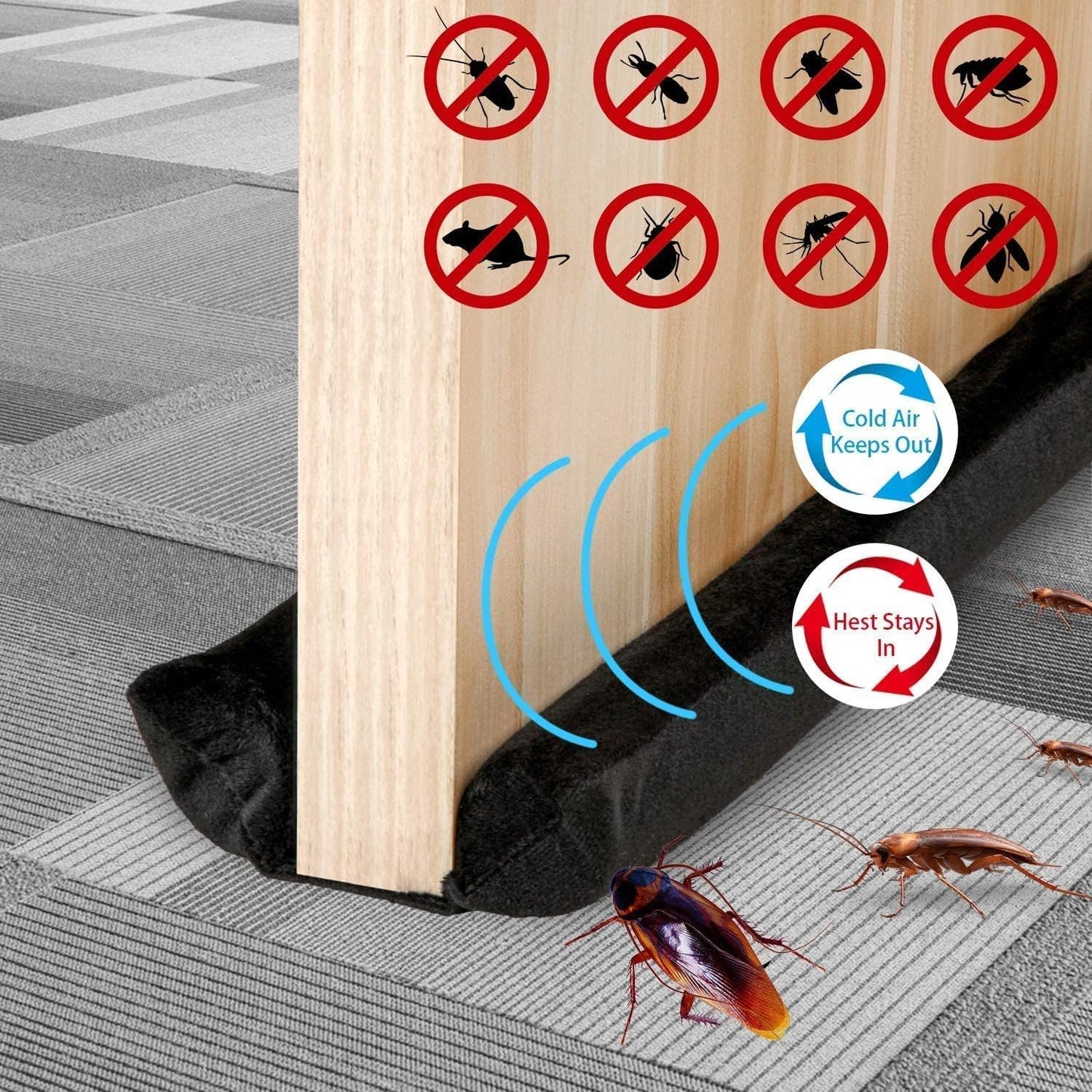 Adjustable Door Draft Stopper & Soundproof Sealer