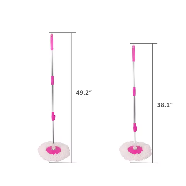 360° Spin Mop with White Fiber Double Mop Heads & Sturdy Bucket – Quick & Easy Cleaning