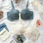 Bow Embroidered Half Cup Lingerie Set – Mesh Gauze Bra and Panty