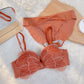 Bow Embroidered Half Cup Lingerie Set – Mesh Gauze Bra and Panty