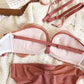 Bow Embroidered Half Cup Lingerie Set – Mesh Gauze Bra and Panty