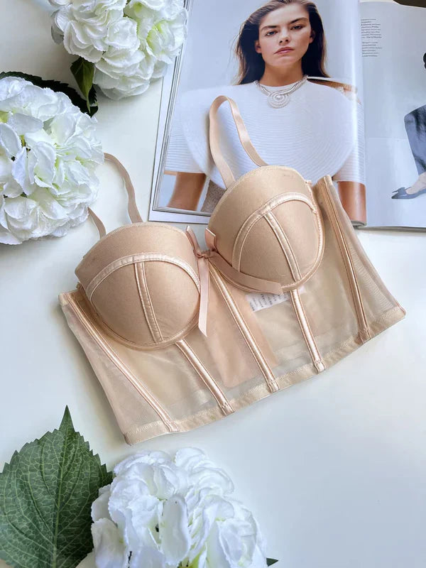 Women’s Soft Steel Ring Fishbone Bra - Adjustable Side Collection Bra for Bust Shaping