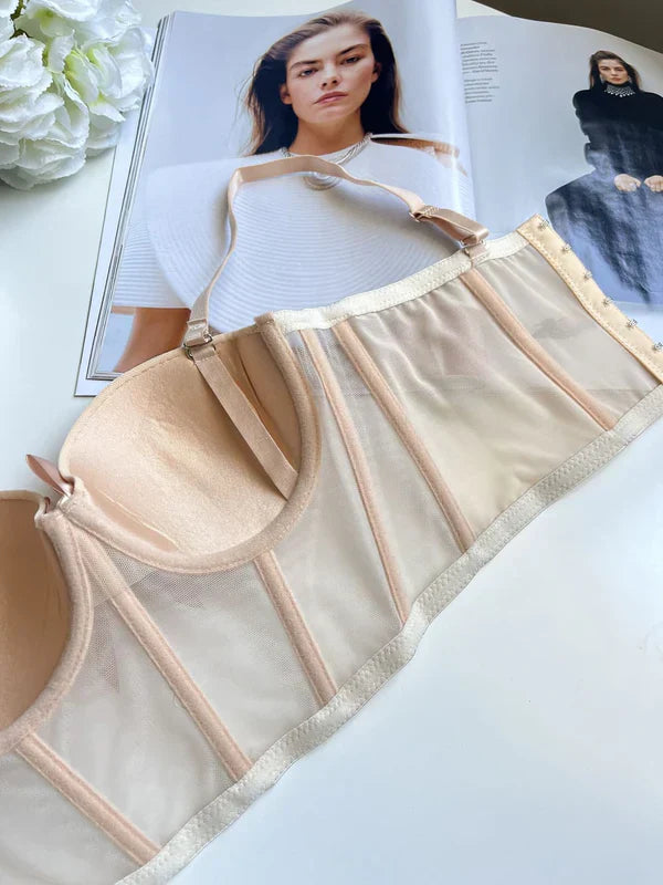 Women’s Soft Steel Ring Fishbone Bra - Adjustable Side Collection Bra for Bust Shaping