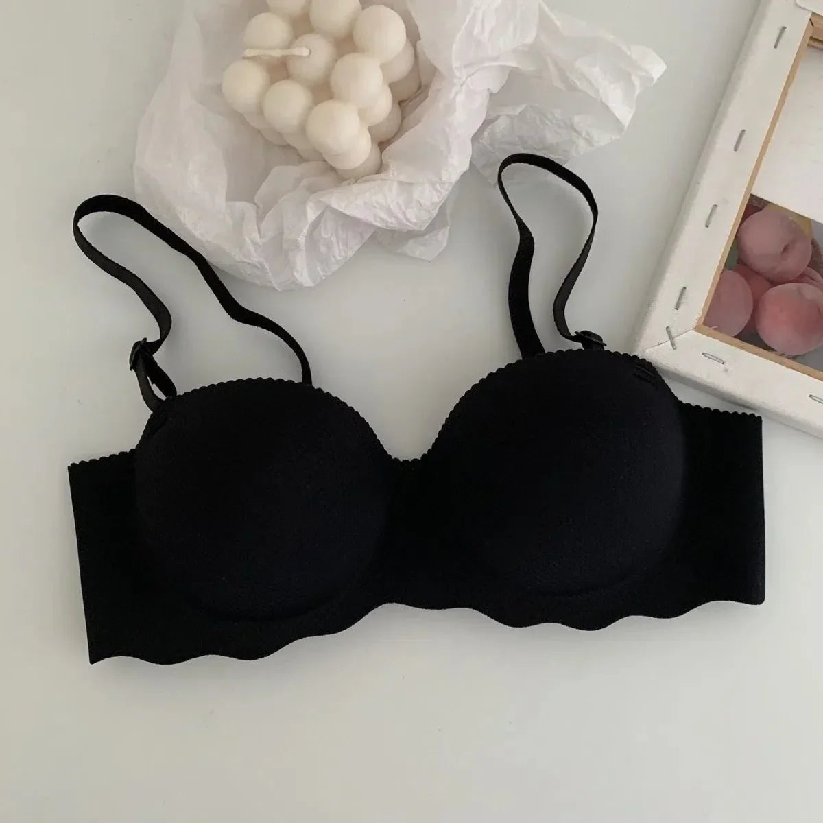 Women One Piece Convertible Straps Bra Seamless Push Up Underwear Solid Color Wireless Lingerie