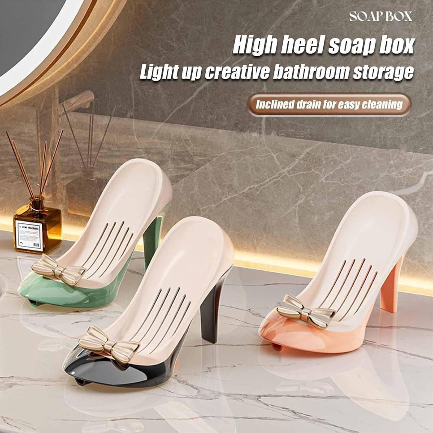 High Heel Shape Soap Holder - Space Saving Shoe Soap Dish