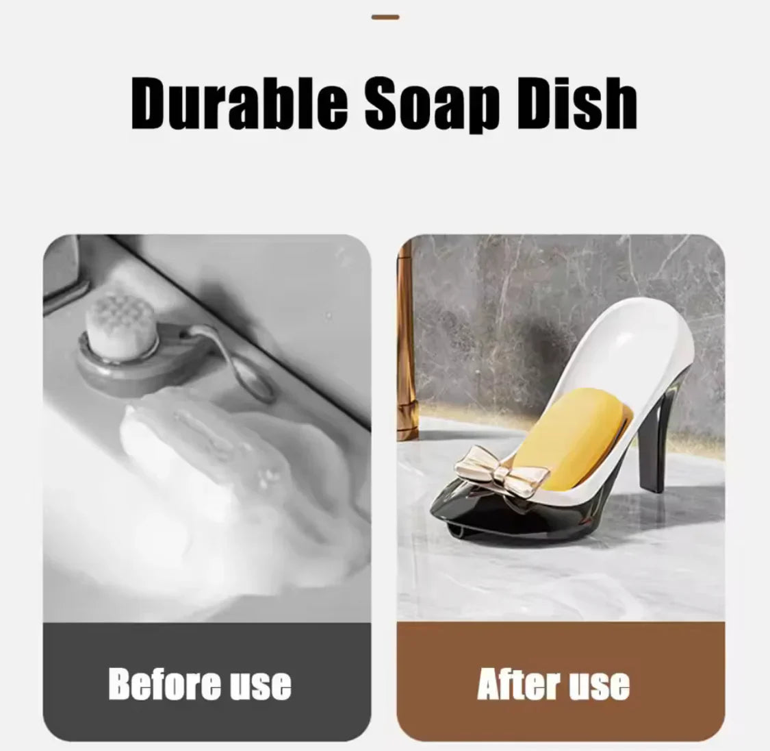 High Heel Shape Soap Holder - Space Saving Shoe Soap Dish