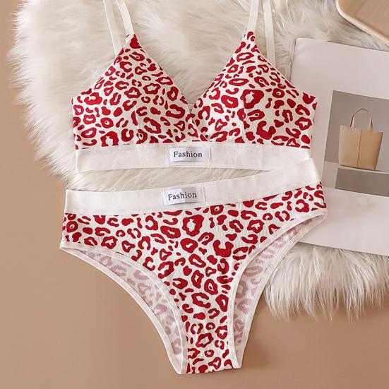 Leopard Print Soft Padded Push-Up Bra Set – High-Quality Imported Free Size Lingerie