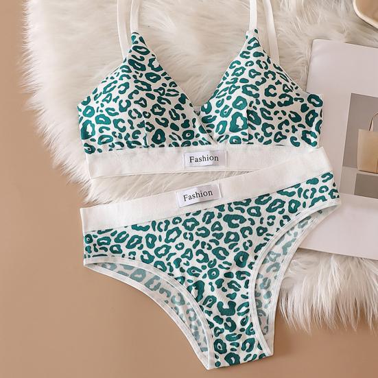 Leopard Print Soft Padded Push-Up Bra Set – High-Quality Imported Free Size Lingerie