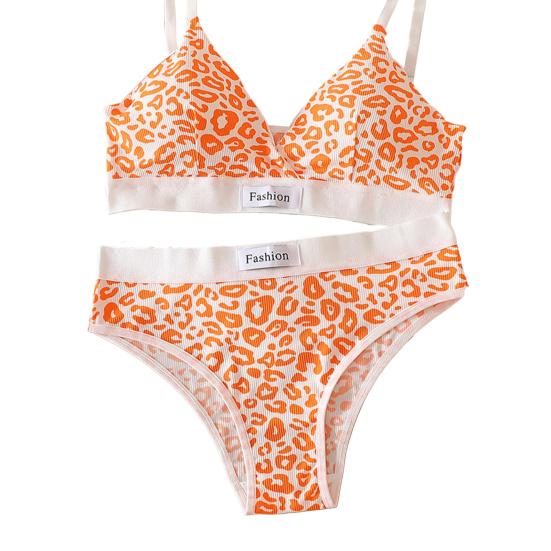 Leopard Print Soft Padded Push-Up Bra Set – High-Quality Imported Free Size Lingerie