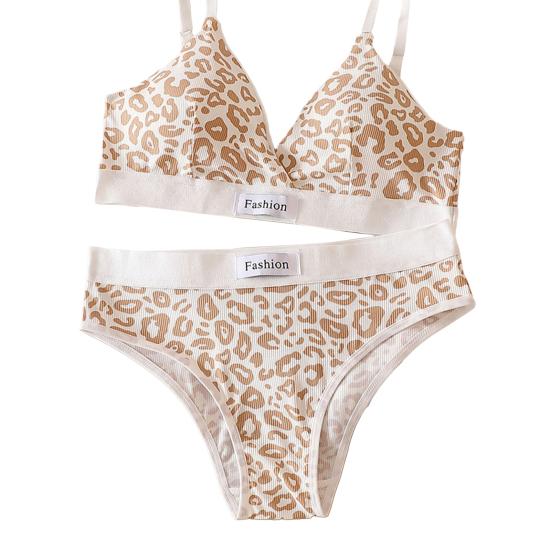 Leopard Print Soft Padded Push-Up Bra Set – High-Quality Imported Free Size Lingerie