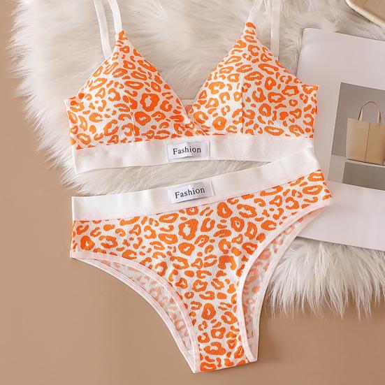 Leopard Print Soft Padded Push-Up Bra Set – High-Quality Imported Free Size Lingerie