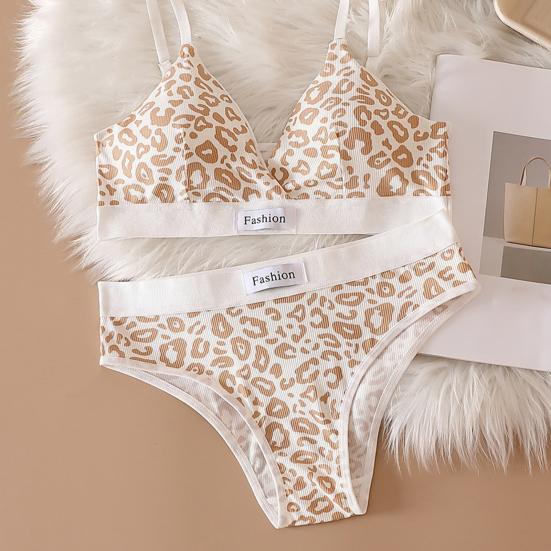 Leopard Print Soft Padded Push-Up Bra Set – High-Quality Imported Free Size Lingerie