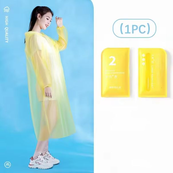 Portable Thick Raincoat – Unisex Disposable Rain Cover for Outdoor & Travel