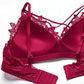 Women's Embroidery Lace Bra Set Antiseptic Wire Free Underwear Comfortable Adjustable Fit