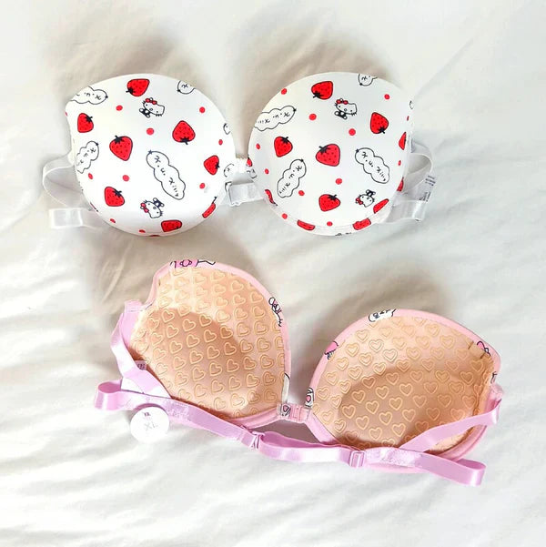 Cute Lovely Bra Set Sweet Underwear Panties and Push Up Bra For Girls
