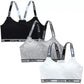 ComfortFit Soft Padded Letter Print Stretchable Sport Bra with Adjustable Straps