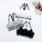 ComfortFit Soft Padded Letter Print Stretchable Sport Bra with Adjustable Straps