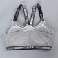 ComfortFit Soft Padded Letter Print Stretchable Sport Bra with Adjustable Straps