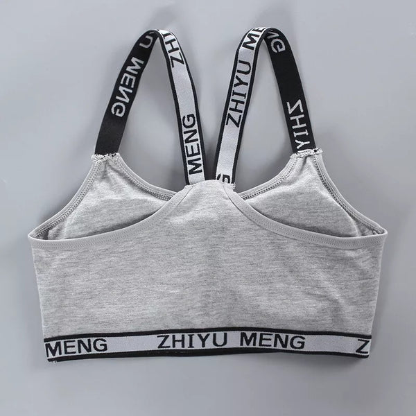ComfortFit Soft Padded Letter Print Stretchable Sport Bra with Adjustable Straps