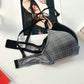New Plaid Light Bra Push-Up Without Steel Ring One-Piece Bra Thin Section Seamless Lingerie