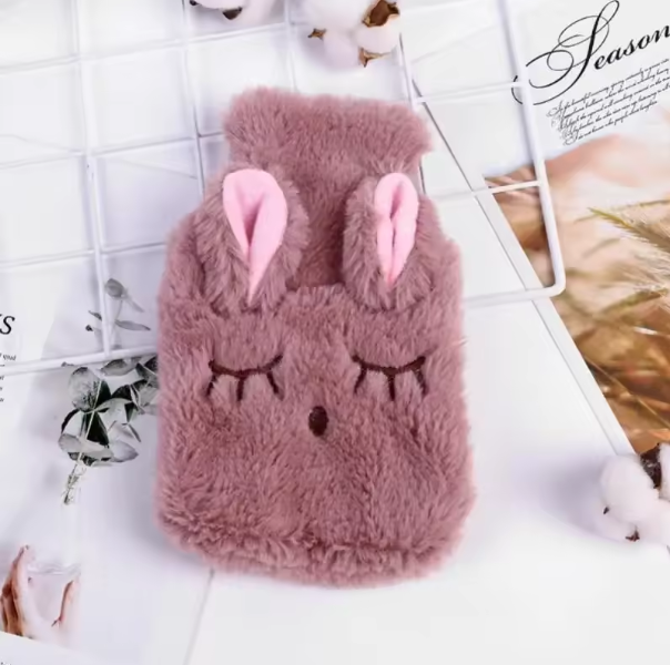 Cute Plush Hot Water Bottle - Menstrual & Period Pain Relief, Hand Warmer