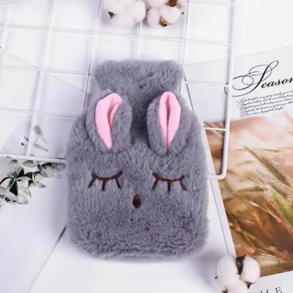 Cute Plush Hot Water Bottle - Menstrual & Period Pain Relief, Hand Warmer