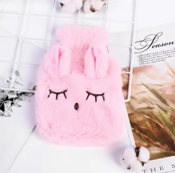 Cute Plush Hot Water Bottle - Menstrual & Period Pain Relief, Hand Warmer