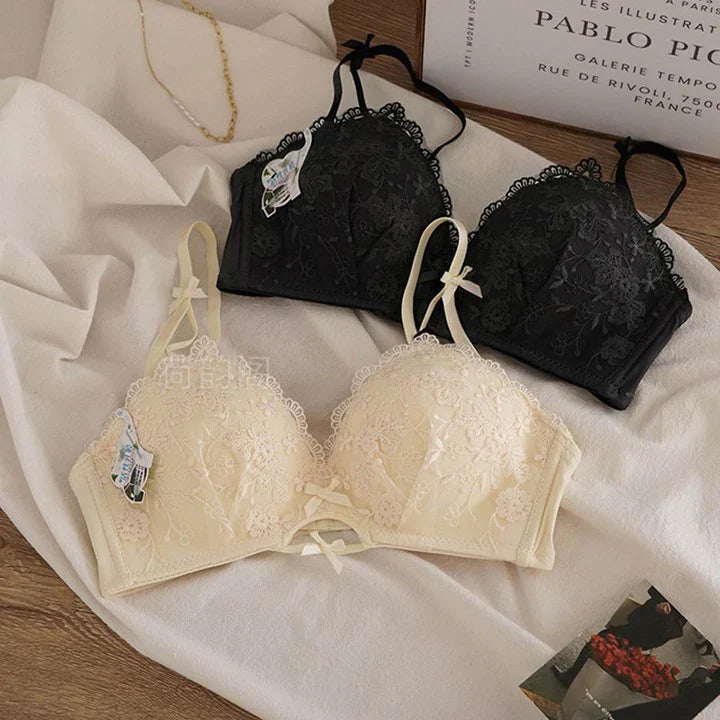 High-Quality Adjustable Straps Embroidered Padded Bridal Bra