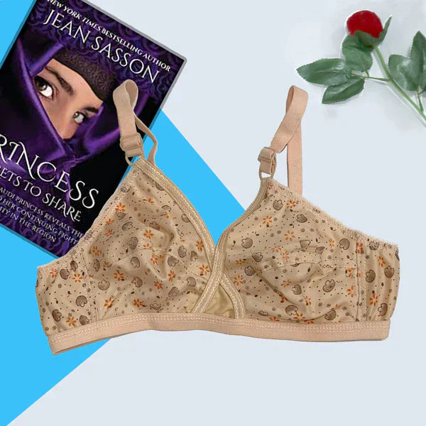 Soft Cotton Hosiery Fabric Imported Style Printed Bra – Stylish Comfort