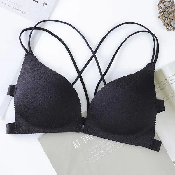 Women’s Seamless Push-Up Tube Bra with Front Wrap Design – Casual and Supportive Chest Bralette
