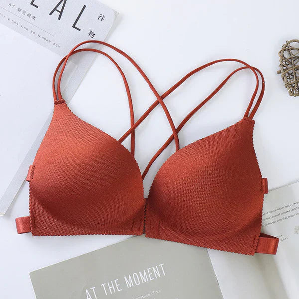 Women’s Seamless Push-Up Tube Bra with Front Wrap Design – Casual and Supportive Chest Bralette