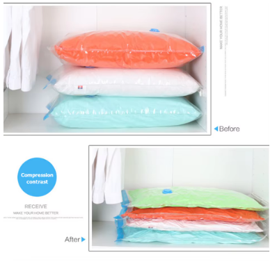 5 Pack Vacuum Storage Bags Travel Saving Package for Pillows Clothes Bedding Foldable Seal Compressed Closet Home Organizer