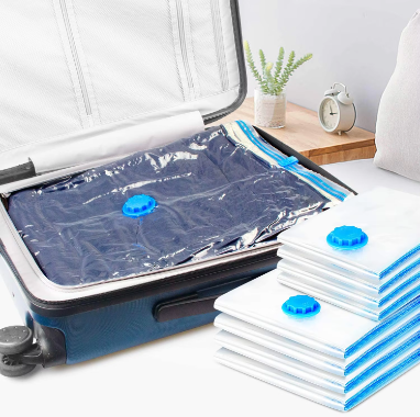 5 Pack Vacuum Storage Bags Travel Saving Package for Pillows Clothes Bedding Foldable Seal Compressed Closet Home Organizer