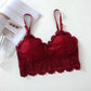 Women Lace Flower Bras Comfortable Top Solid Color Bralette Hollow Out Vest Wireless Lingerie