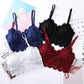 Women Lace Flower Bras Comfortable Top Solid Color Bralette Hollow Out Vest Wireless Lingerie