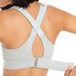 High-Impact Cross Back Sports Bra with Adjustable Front Zipper
