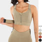 High-Impact Cross Back Sports Bra with Adjustable Front Zipper
