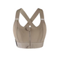High-Impact Cross Back Sports Bra with Adjustable Front Zipper