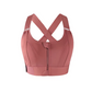 High-Impact Cross Back Sports Bra with Adjustable Front Zipper