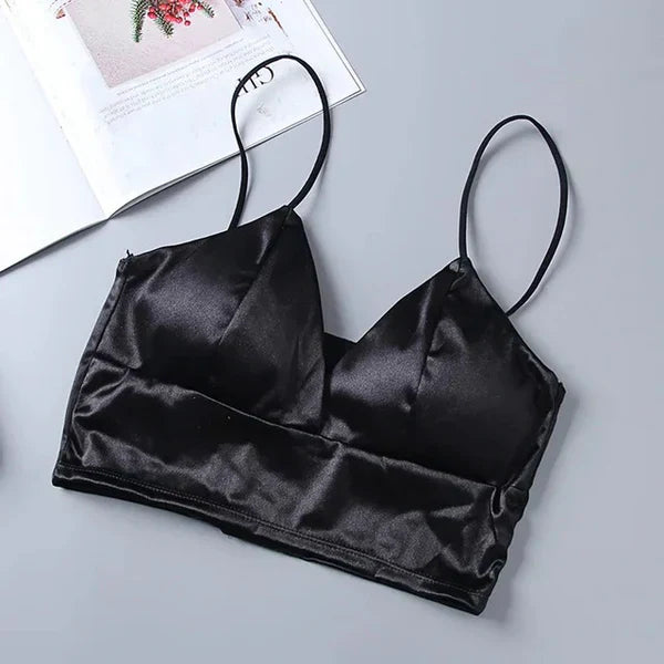 Satin Tube Crop Bra - Seamless Camisole for Summer Fashion & Comfort