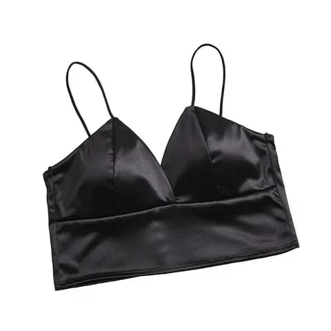 Satin Tube Crop Bra - Seamless Camisole for Summer Fashion & Comfort