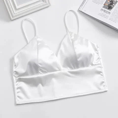 Satin Tube Crop Bra - Seamless Camisole for Summer Fashion & Comfort
