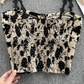 Floral Corset Bustier Crop Top - Off Shoulder Slim Fit Strappy Tank